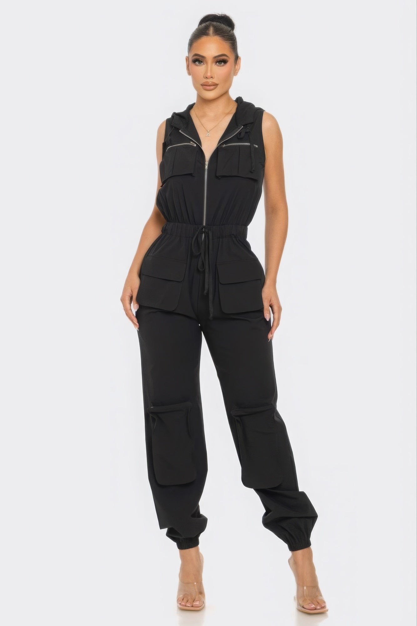Cargo Jumpsuit | APPAREL, Black, CCPRODUCTS, JUMPSUITS & ROMPERS, NEW ARRIVALS, Olive | Bodiied