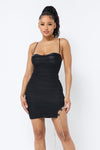 Spaghetti Strap Mesh Mini Dress | APPAREL, Black, DRESSES, Nude, RESTOCKED POPULAR ITEMS, SALE, SALE APPAREL | Bodiied