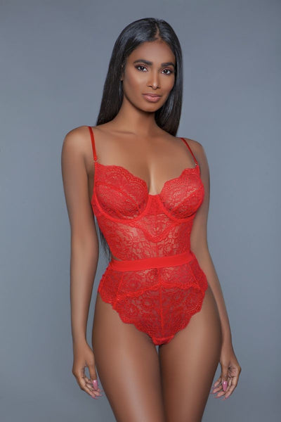 1 Pc. Non-padded Cups With Modern Cut-out Details. Hook And Eye Fastenings. Adjustable Straps | ACCESSORIES, LINGERIE, Red, SALE, SALE ACCESSORIES | Bodiied