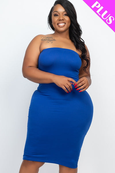 Plus Tube Bodycon Dress | Blue Haze, Coffee, Fuchsia, Grape, Nocturne, PLUS SIZE, PLUS SIZE BASICS & ACTIVEWEAR, PLUS SIZE DRESSES, Polignac, Red, Royal, SALE, SALE PLUS SIZE, Taupe, Yellow | Bodiied
