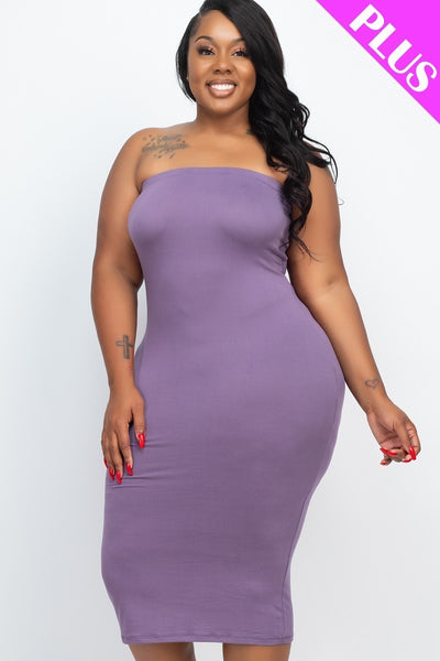 Plus Tube Bodycon Dress | Blue Haze, Coffee, Fuchsia, Grape, Nocturne, PLUS SIZE, PLUS SIZE BASICS & ACTIVEWEAR, PLUS SIZE DRESSES, Polignac, Red, Royal, SALE, SALE PLUS SIZE, Taupe, Yellow | Bodiied
