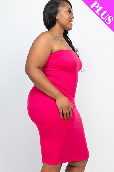 Plus Tube Bodycon Dress | Blue Haze, Coffee, Fuchsia, Grape, Nocturne, PLUS SIZE, PLUS SIZE BASICS & ACTIVEWEAR, PLUS SIZE DRESSES, Polignac, Red, Royal, SALE, SALE PLUS SIZE, Taupe, Yellow | Bodiied