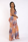 Printed Tube Jumpsuit With Self Belt | Blue, Orange, PLUS SIZE, PLUS SIZE JUMPSUITS & ROMPERS, SALE, SALE PLUS SIZE | Bodiied
