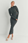 Cutout Detail Maxi Dress | APPAREL, CCPRODUCTS, DRESSES, Heather Charcoal, MADE IN USA, NEW ARRIVALS | Bodiied
