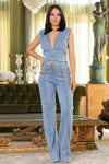 Washed Denim Stretch Fashion Jumpsuit | APPAREL, CCPRODUCTS, Denim, JUMPSUITS & ROMPERS, NEW ARRIVALS | Bodiied
