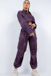 Cropped Shirt & Cargo Pants Set | APPAREL, CCPRODUCTS, NEW ARRIVALS, Plum, SETS, Taupe | Bodiied