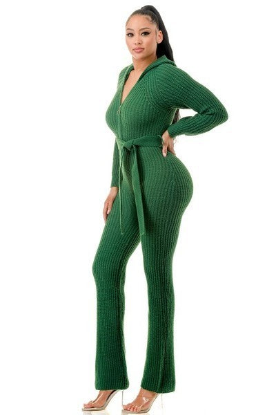 Monroe Hooded Jumpsuit | APPAREL, CCPRODUCTS, Green, JUMPSUITS & ROMPERS, NEW ARRIVALS | Bodiied