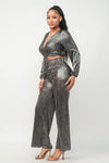 Shirring Top And Pants Set | APPAREL, Black/Gold, Black/Silver, CCPRODUCTS, NEW ARRIVALS, SETS | Bodiied