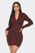 Mock Neck Long Sleeve Mini Dress | APPAREL, CCPRODUCTS, DRESSES, NEW ARRIVALS, Red, Silver | Bodiied